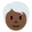 person, dark skin tone, white hair